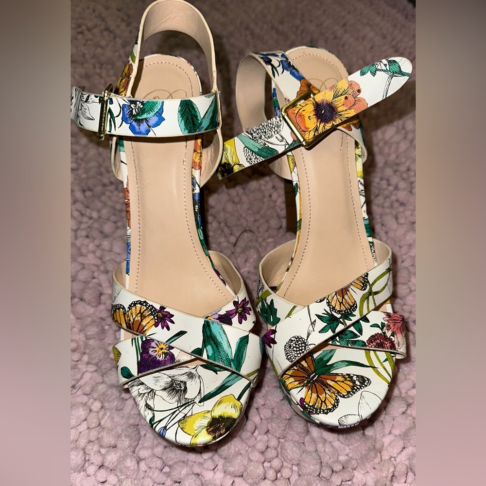 Floral Print Women's Heels